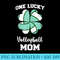 One Lucky Volleyball Mom Funny Volleyball Shamrock Clover - PNG Download Button - Defying the Norms