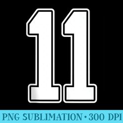 11 white outline number 11 sports fan jersey style - sublimation patterns png