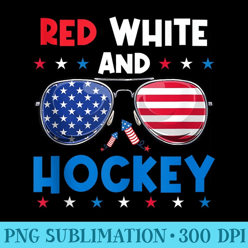 Red White and Hockey Sunglasses 4th of July America Flag - PNG Image Download - Bold & Eye-catching