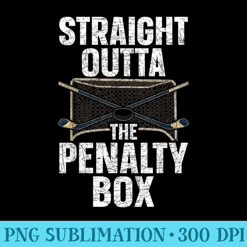 Ice Hockey Player Straight Outta The Penalty Box Ice Hockey - High Resolution PNG Designs - Quick And Seamless Download Process