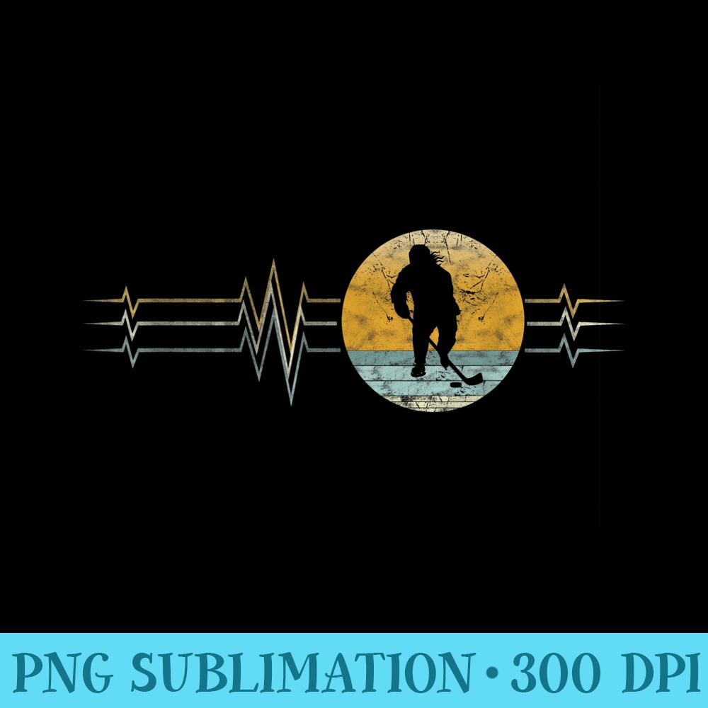 Retro Heartbeat Hockey Sport Lifeline Vintage - PNG Templates Download - Unleash Your Inner Rebellion