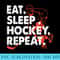 Eat Sleep Hockey Repeat Hockey Lovers Youth - PNG Download Icon - Revolutionize Your Designs