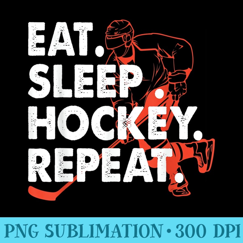 Eat Sleep Hockey Repeat Hockey Lovers Youth - PNG Download Icon - Revolutionize Your Designs