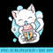 Cat Boba Tea Bubble Tea Anime Kawaii Neko - PNG Clipart Download - Perfect for Creative Projects