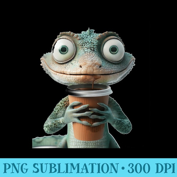 Funny Cute Lizard Drink Coffee For Lizard Lover PNG Downlo Inspire funny-cute-lizard-drink-coffee-for-lizard-lover-png-downlo-inspire