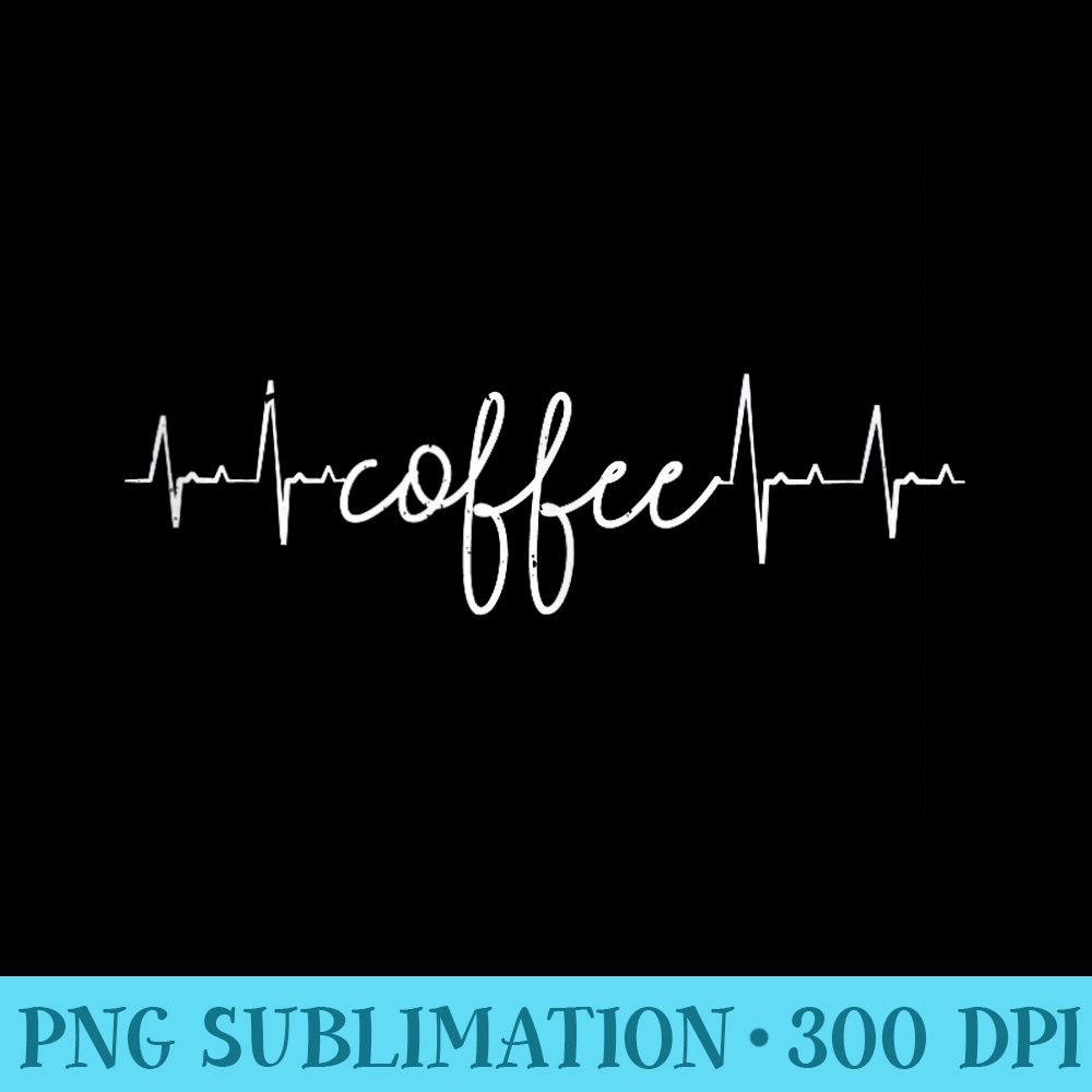 Coffee Heartbeat - Sublimation patterns PNG - Add a Festive Touch to Every Day