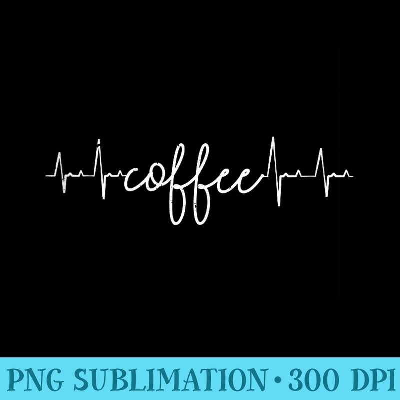 Coffee Heartbeat - Sublimation patterns PNG - Add a Festive Touch to Every Day