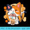 Cat Boba Tea Bubble Tea Anime Kawaii Neko for Girls nager - Digital PNG Downloads - Perfect for Sublimation Art