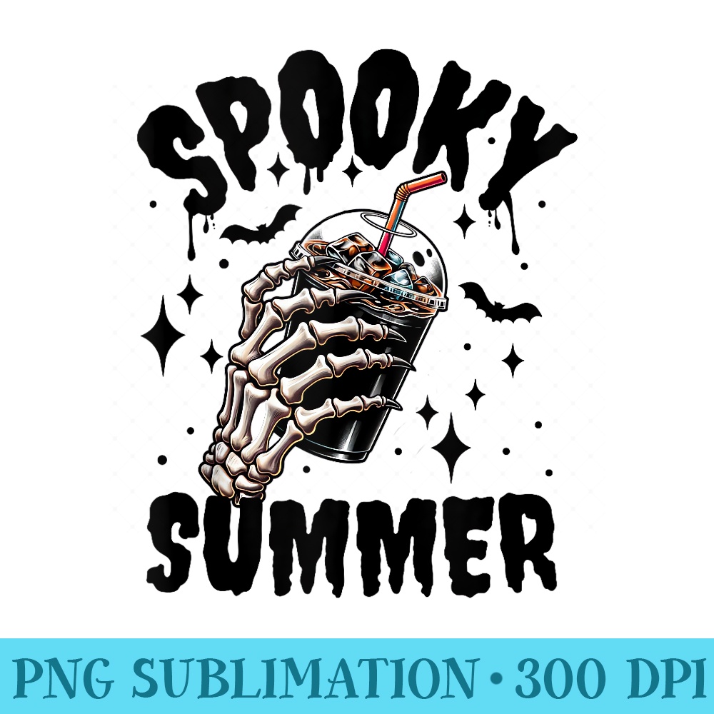 Spooky Summer Gothic Iced Coffee Skeleton - PNG Picture Download - Boost Your Success with this Inspirational PNG Download