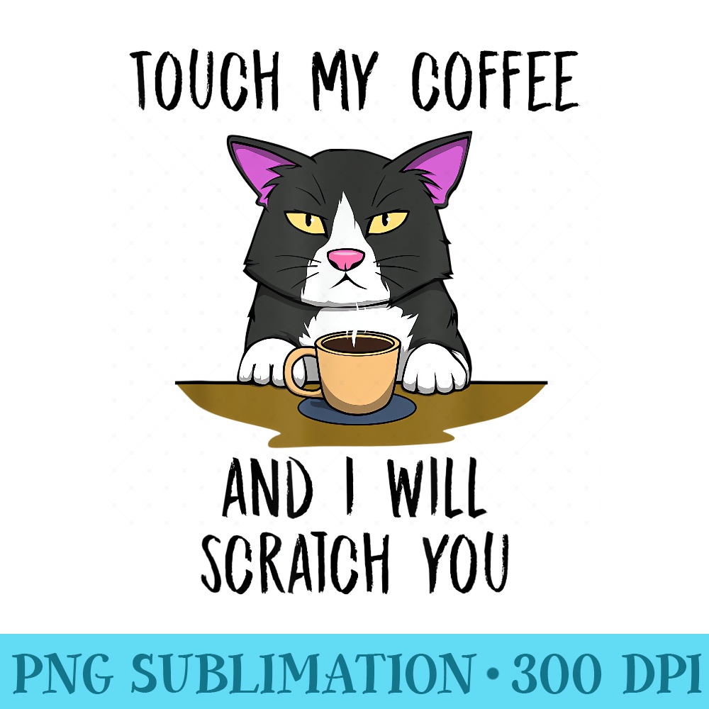 Annoyed Cat Cute Kitty Scratch You Coffee - PNG Download Icon - Lifetime Access To Purchased Files