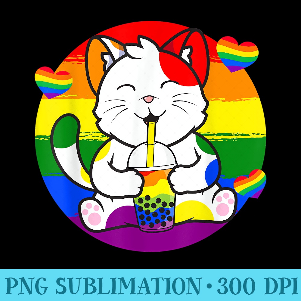 Cat Boba Tea Bubble Tea Anime Kawaii Cat Neko LGBT Kitten - PNG Download Gallery - Perfect for Creative Projects
