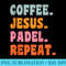 Christian Retro Coffee Jesus Padel Repeat - PNG Download Graphic - Boost Your Success with this Inspirational PNG Download