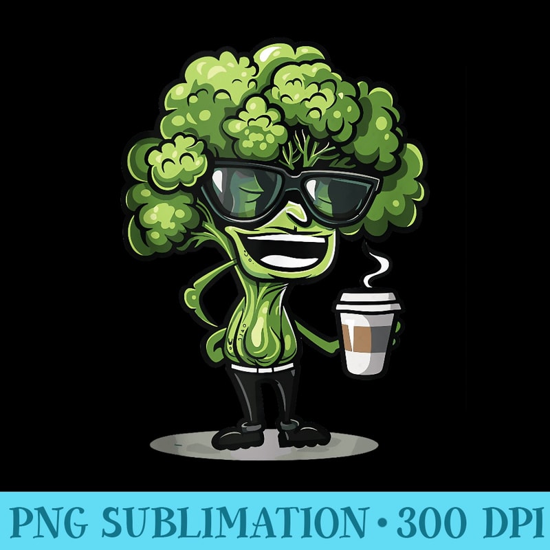 Broccoli Coffee - Download PNG Files - Unlock Vibrant Sublimation Designs