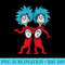 Dr. Seuss Thing 1 Thing 2 Buddies Adult Oversized Vintage - PNG Clipart Download - Boost Your Success with this Inspirational PNG Download