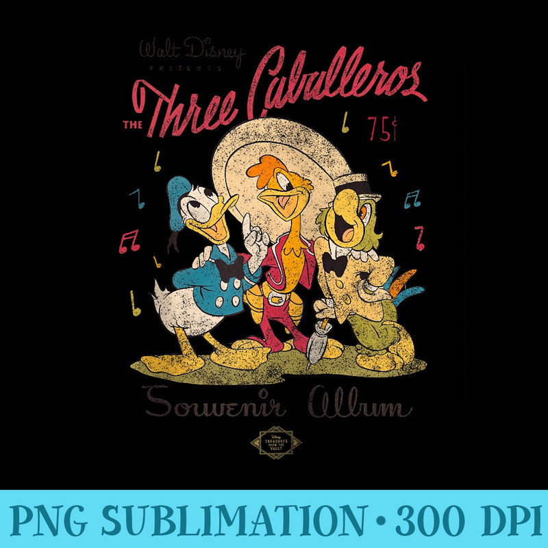 Disney The Three Caballeros Donald Duck Vintage Distressed - Sublimation PNG download - Boost Your Success with this Inspirational PNG Download