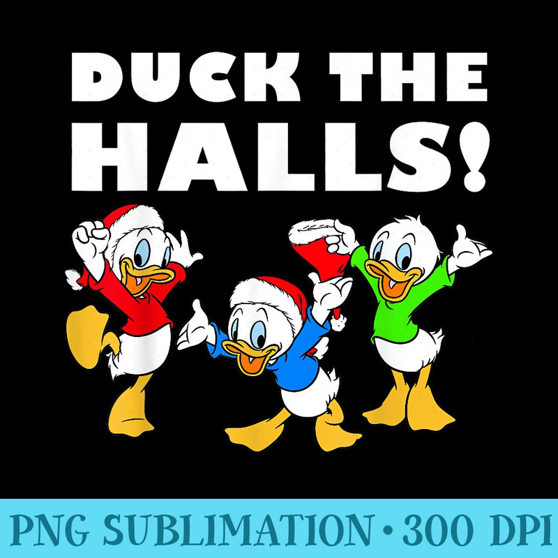 Disney Huey Dewey And Louie Duck The Halls Christmas - Transparent Shirt Design - Boost Your Success with this Inspirational PNG Download