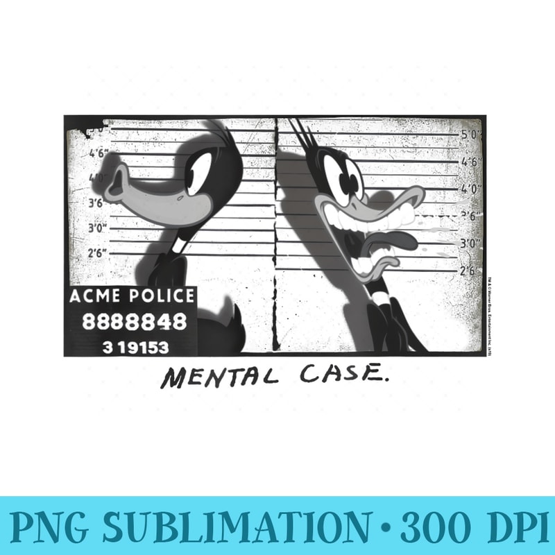 Looney Tunes Daffy Duck Mental Case - Shirt Image Download - Instant Access To Downloadable Files