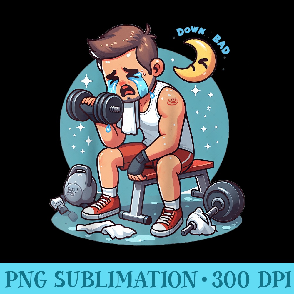 Down Bad Crying At The Gym OFFICIAL Raglan Baseball - PNG Download Resource - Transform Your Sublimation Creations