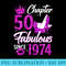 Chapter 50 Fabulous Since 1974 50th Birthday Queen - PNG Sublimation - Bring Your Designs to Life