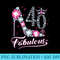 40 And Fabulous 1980 40Th Birthday For Womens - PNG Download Database - Instant Access To Downloadable Files