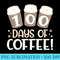 100 Days Of Coffee Chaos Teacher Happy 100 Days Of School - Shirt Image Download - Unleash Your Inner Rebellion