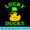 Rubber Duck With Sunglasses Four Leaf Clover Hat Lucky Ducky - Download Transparent PNG Images - Quick And Seamless Download Process