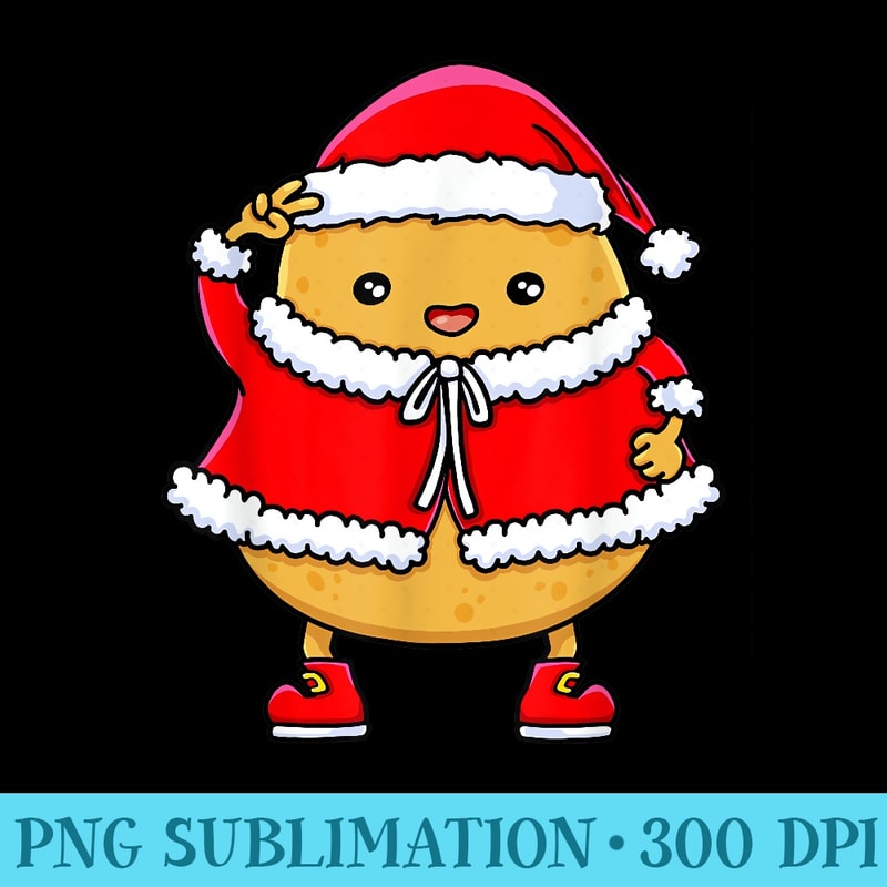 Cute Potato Santa Kawaii Christmas Potato Girls - Free PNG Download - Spice Up Your Sublimation Projects
