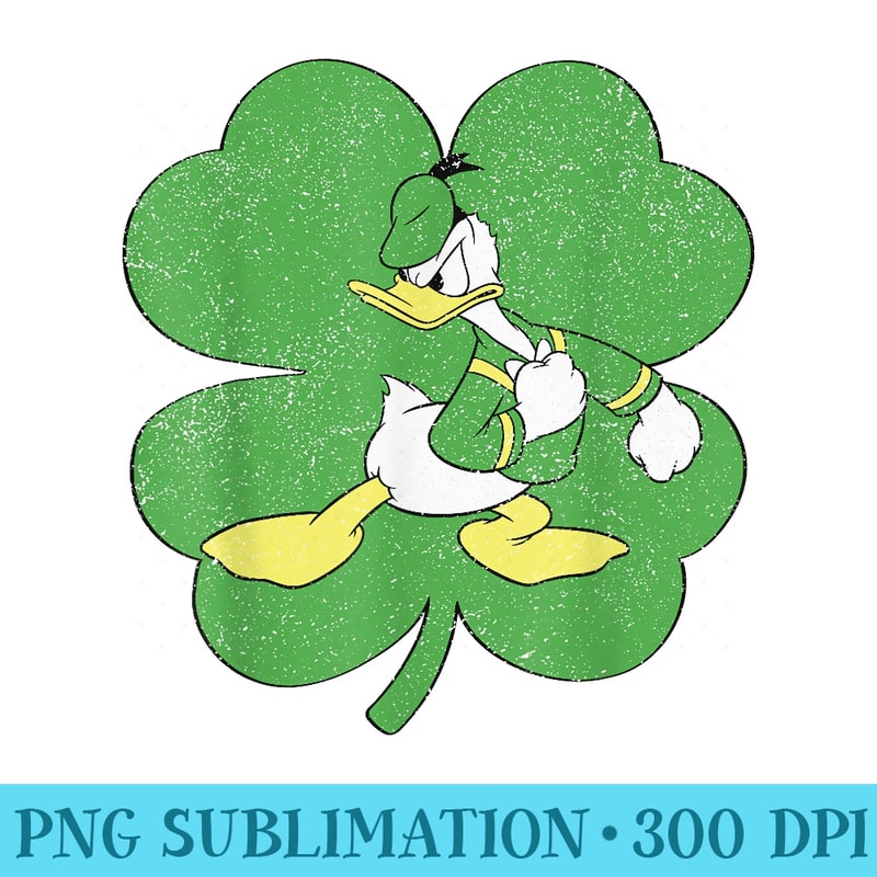 Disney Donald Duck Retro Shamrock St. Patricks Day - Download Transparent PNG Images - Unlock Vibrant Sublimation Designs