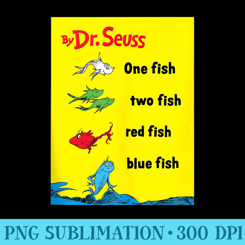 Dr. Seuss One Fish Two Fish Book Cover - Unique Sublimation patterns - Stunning Sublimation Graphics