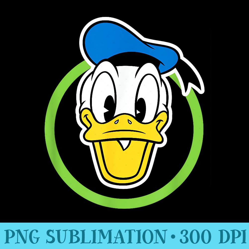 Amazon Essentials Donald Duck Green Circle Portrait - Unique PNG Artwork - Trendsetting And Modern Collections