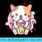 Cat Boba Tea Bubble Tea Japanese Girl n Kawaii Anime - Sublimation artwork PNG download - Create with Confidence