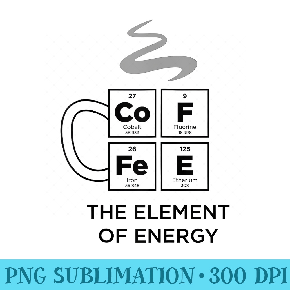 COFFEE Element of Energy Funny Periodic Table of Elements - PNG Download - Easy-To-Print And User-Friendly Designs