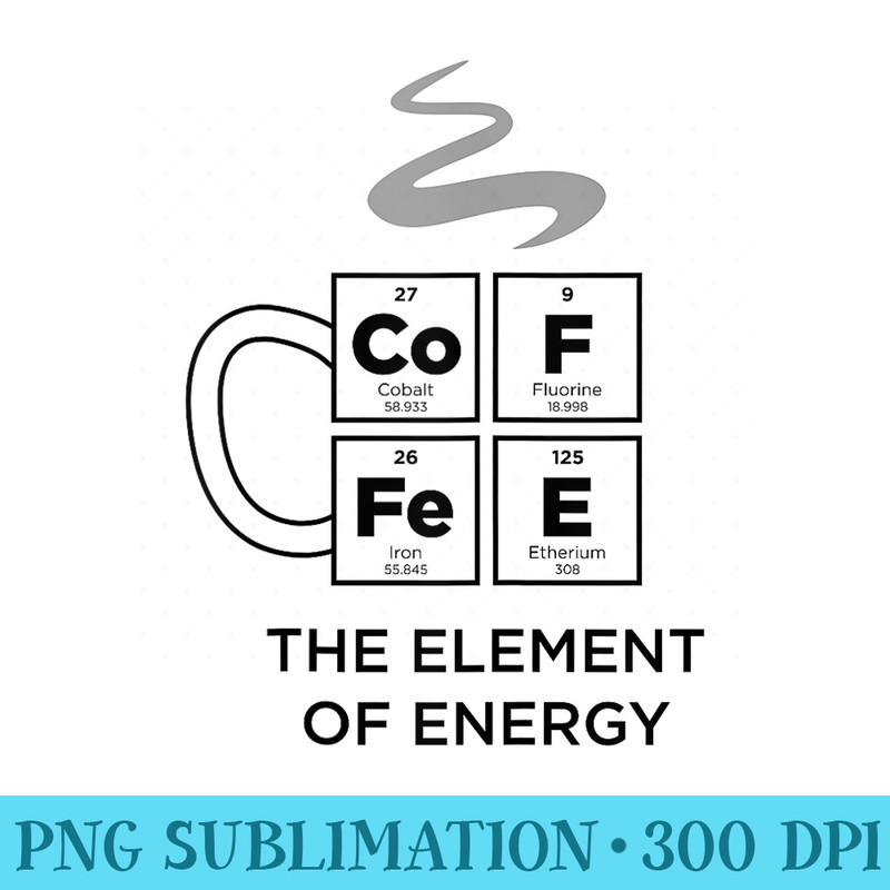 COFFEE Element of Energy Funny Periodic Table of Elements - PNG Download - Easy-To-Print And User-Friendly Designs