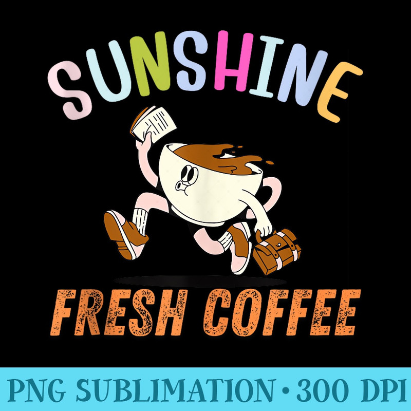 Funny Hello Summer Sunshine and Coffee - PNG Download Resource - Perfect for Sublimation Mastery