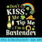 Dont Kiss Me Tip Me Im A Bartender Rainbow Wine Gold - Transparent PNG Download - Boost Your Success with this Inspirational PNG Download