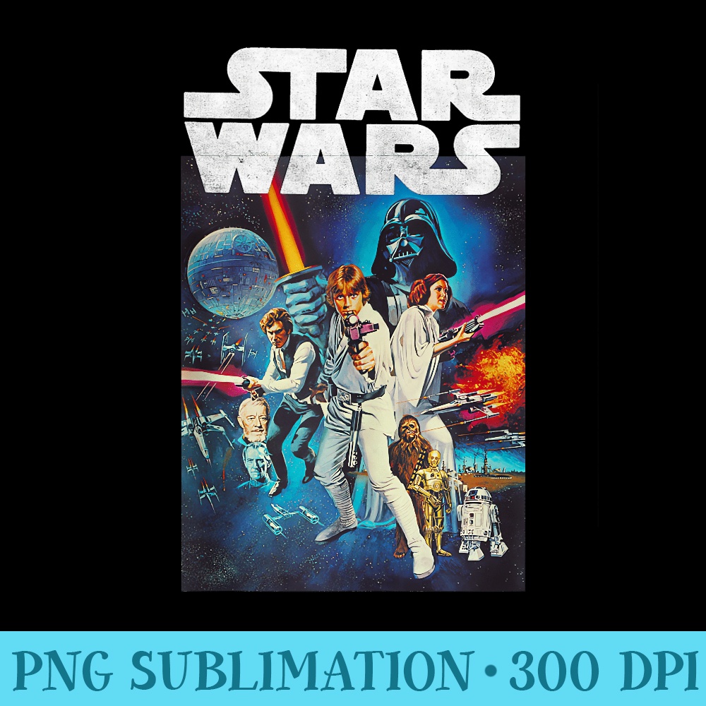 Star Wars Vintage Cast Poster Disney - Shirt Mockup Download - Limited Edition And Exclusive Designs