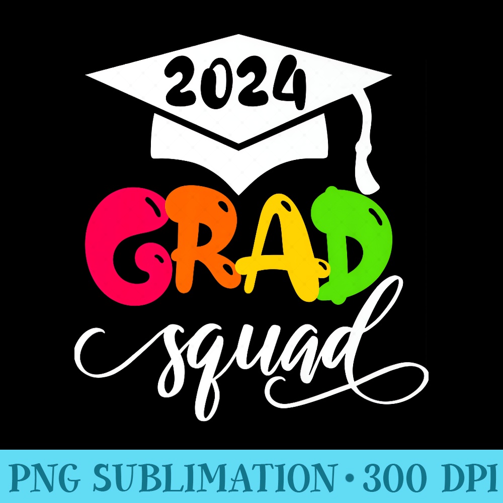 Kindergarten Grad Squad 2024 Kindergarten Graduation Premium - PNG Download - Unlock Vibrant Sublimation Designs