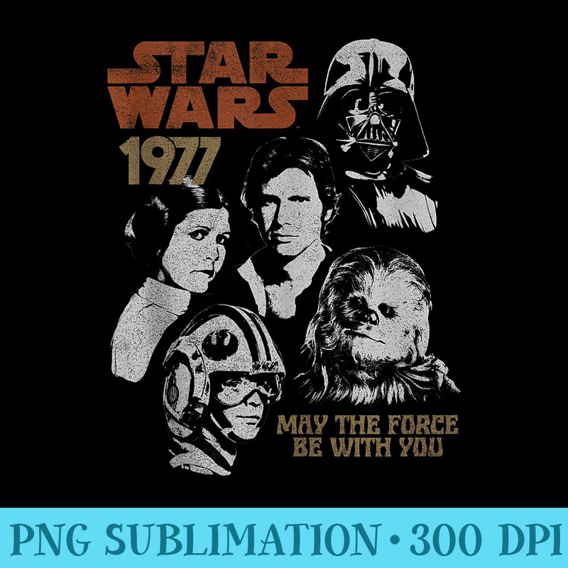 Star Wars 1977 Vintage Portrait Collage - PNG Download Gallery - Unique And Exclusive Designs