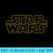 Star Wars Classic Yellow Outline Title Logo - Sublimation artwork PNG download - Enhance Your Apparel with Stunning Detail