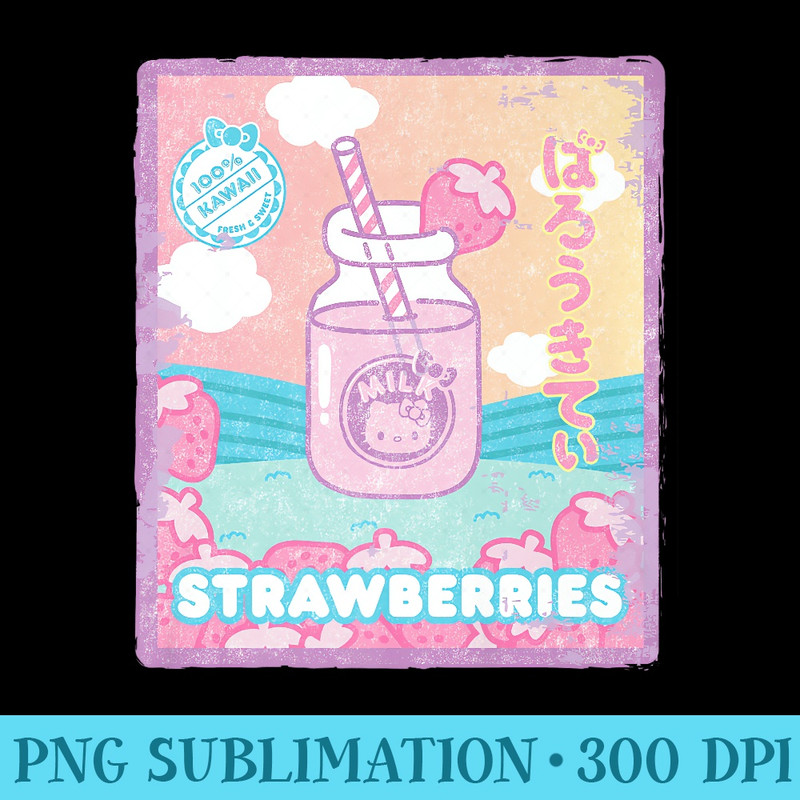 Hello Kitty Strawberry Milk Bottle Premium - High resolution PNG download - Create with Confidence