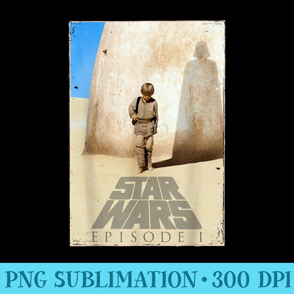 Star Wars The Phantom Menace Anakin Poster Graphic T - Shirt Vector Illustration - Lifetime Access To Purchased Files