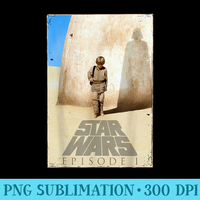 Star Wars The Phantom Menace Anakin Poster Graphic T - Shirt Vector Illustration - Lifetime Access To Purchased Files