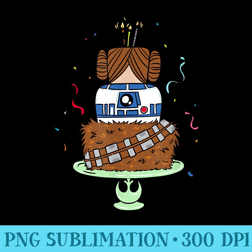 Amazon Essentials Star Wars Leia R2D2 and Chewbacca Rebel Birthday Cake - PNG Download Clipart - Fashionable and Fearless