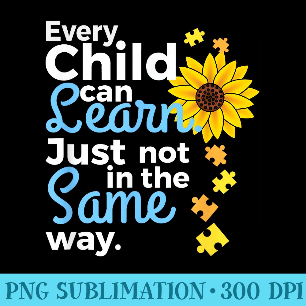Autism Special Education Teacher Sunflower Women - PNG Download Clipart - Create with Confidence