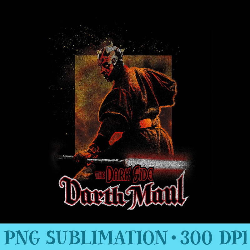 Star Wars Darth Maul The Dark Side Text Poster - Unique Sublimation patterns - Boost Your Success with this Inspirational PNG Download