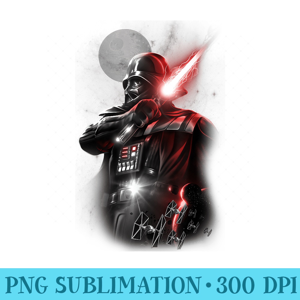 Star Wars Darth Vader Lightsaber Portrait - PNG Graphics Download - Instantly Transform Your Sublimation Projects