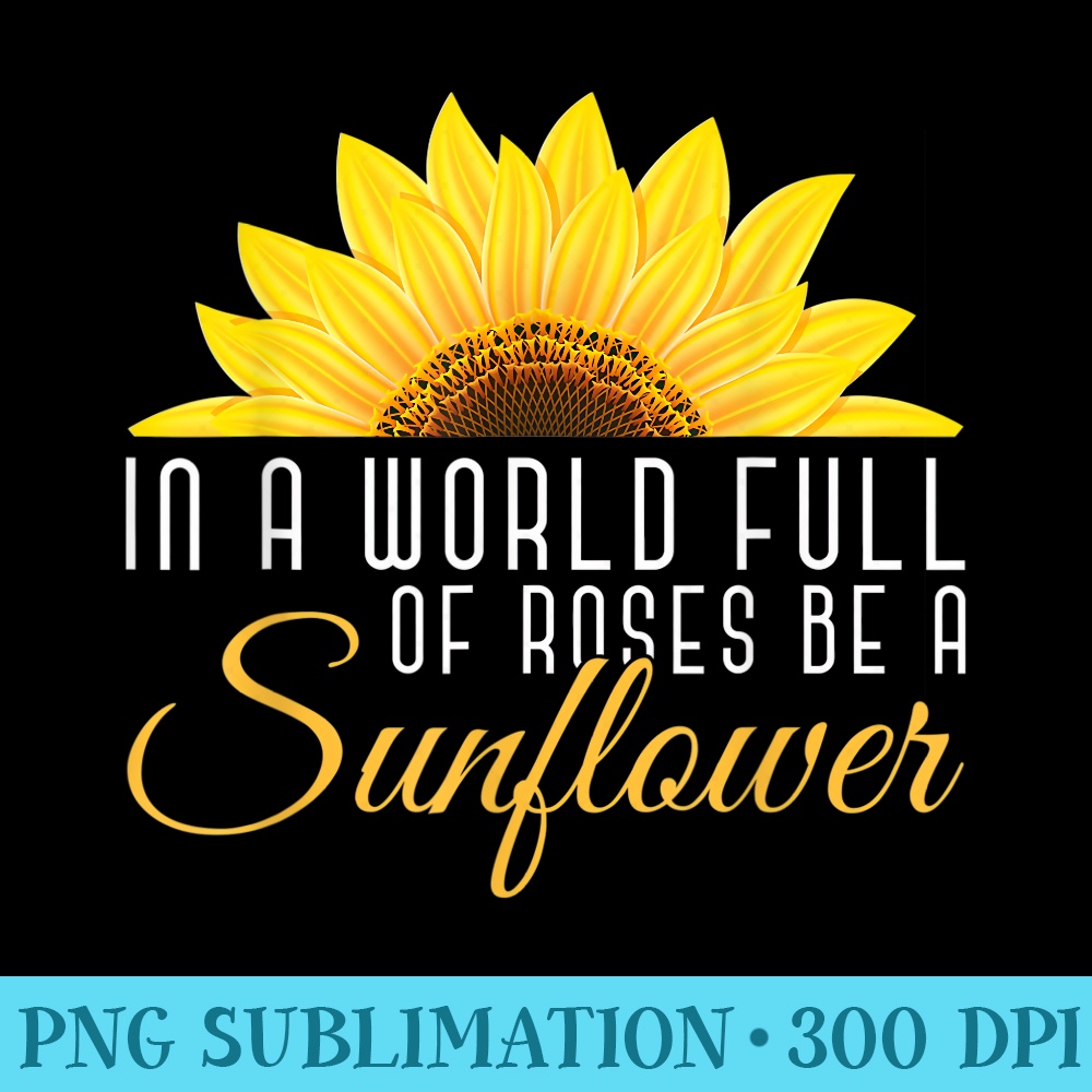 Sunshine Women In A World Full Of Roses Be A Sunflower - Shirt Image Download - Perfect for Sublimation Mastery
