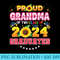 Proud Grandma Of Two Class 2024 Graduates Sunflower Last Day - Transparent PNG File Download - Bold & Eye-catching