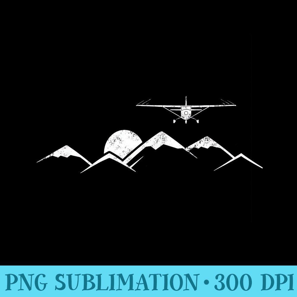Airplane Over Mountains for Pilots - Shirt Graphics for Download - Add a Festive Touch to Every Day