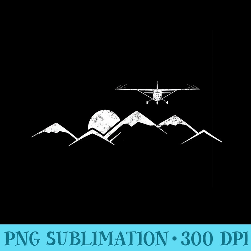 Airplane Over Mountains for Pilots - Shirt Graphics for Download - Add a Festive Touch to Every Day